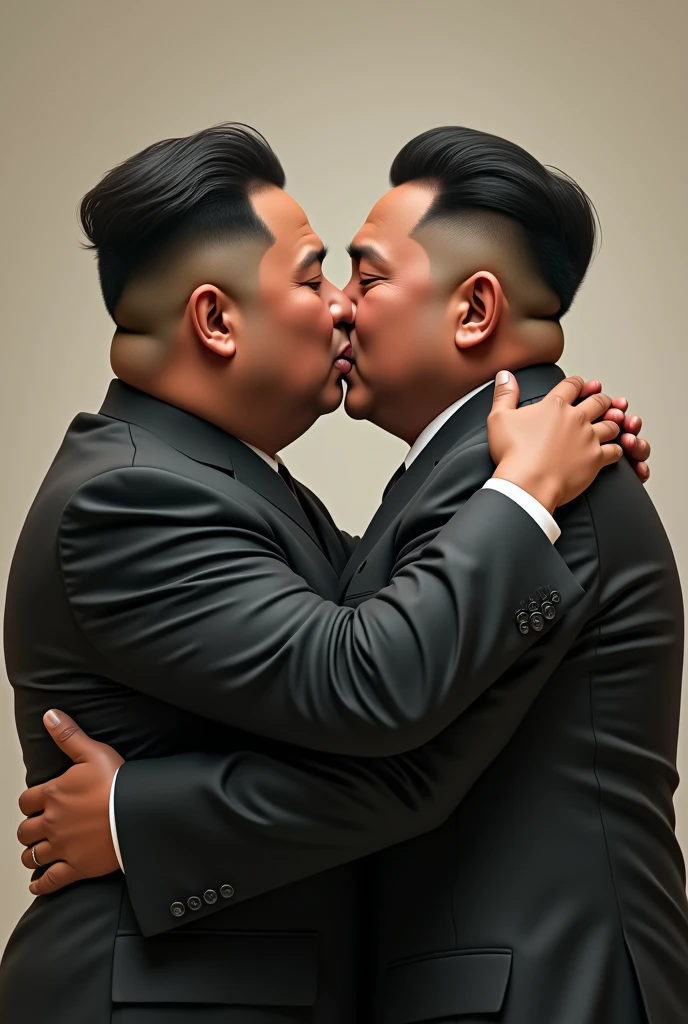 ((best quality)), ((masterpiece)), (detailed), perfect face peñanieto kissing kim yung 
