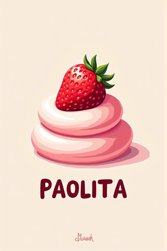 Believe me, a strawberry and cream logo with the name PAOLITA