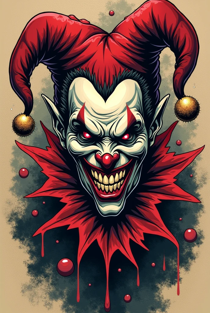 court jester evil drawing tattoo