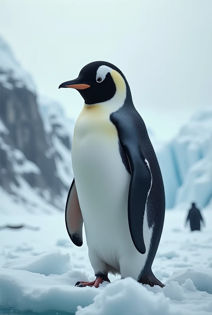 Penguin wearing a wetsuit in Antarctica