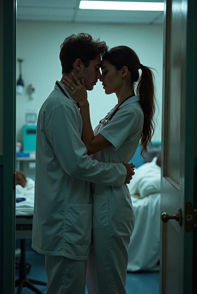Two medical student having sex in a Madical university room where they have may people were around