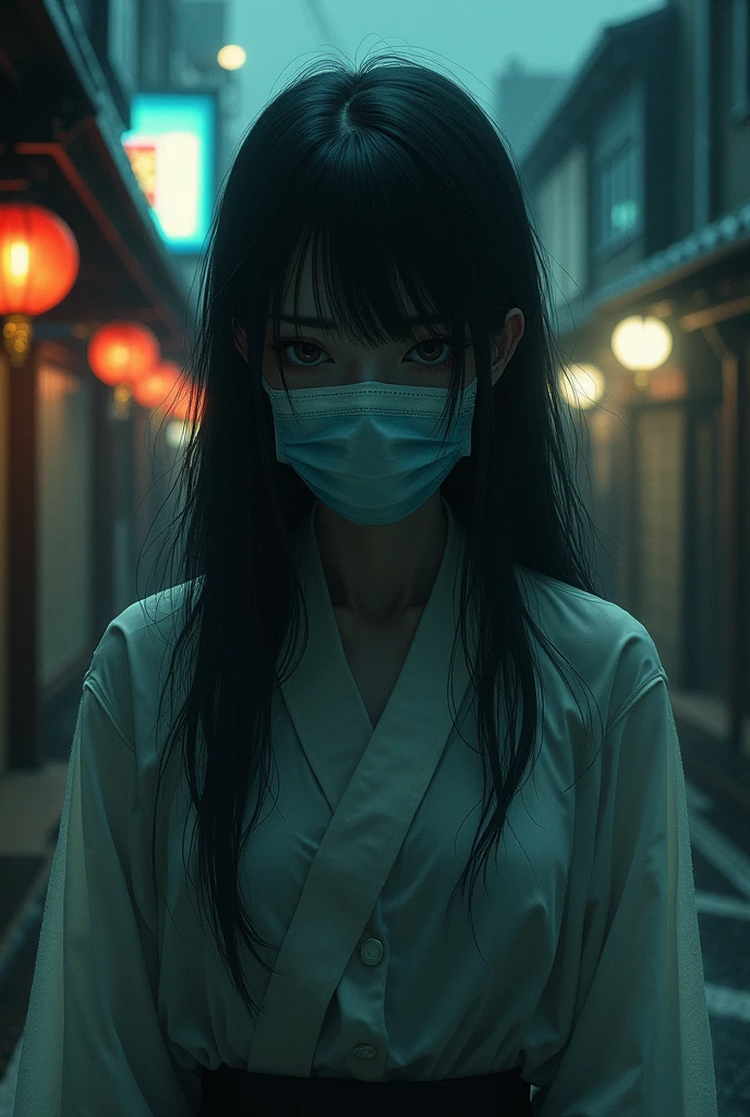 Slit-mouthed woman, k
add_detail:1, add_detail:0, add_detail:0.5,
((Masterpiece))
Edo period,
Kuchisake Onna,
Japanese urban legend,
