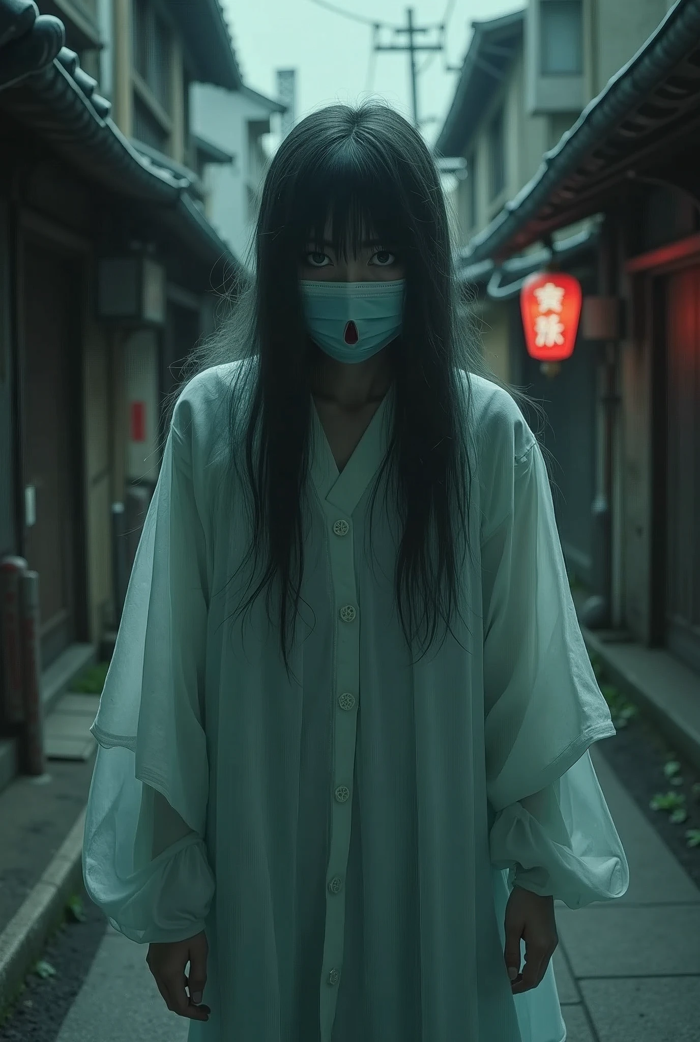 Slit-mouthed woman, k
add_detail:1, add_detail:0, add_detail:0.5,
((Masterpiece))
Edo period,
Kuchisake Onna,
Japanese urban legend,