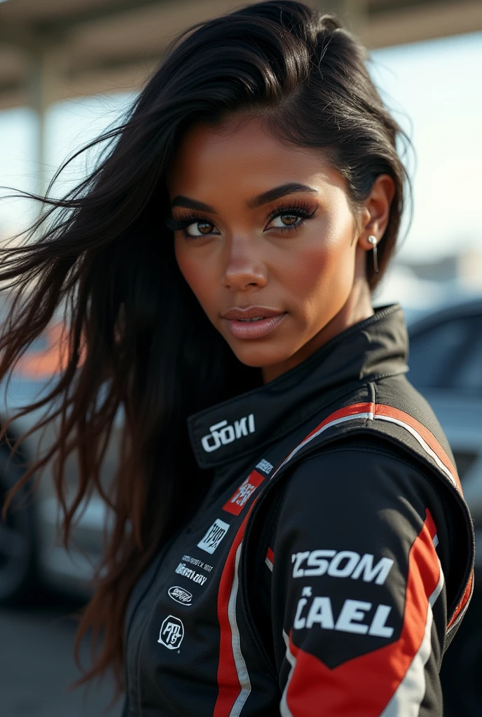 Pretty girl, model with 22 years, fast and furious, race driver, hot girl, black girl, long hair.