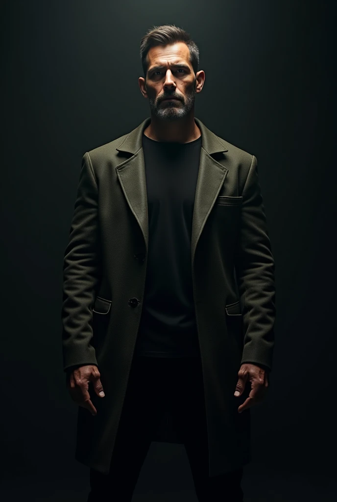 Confident man with dark background
