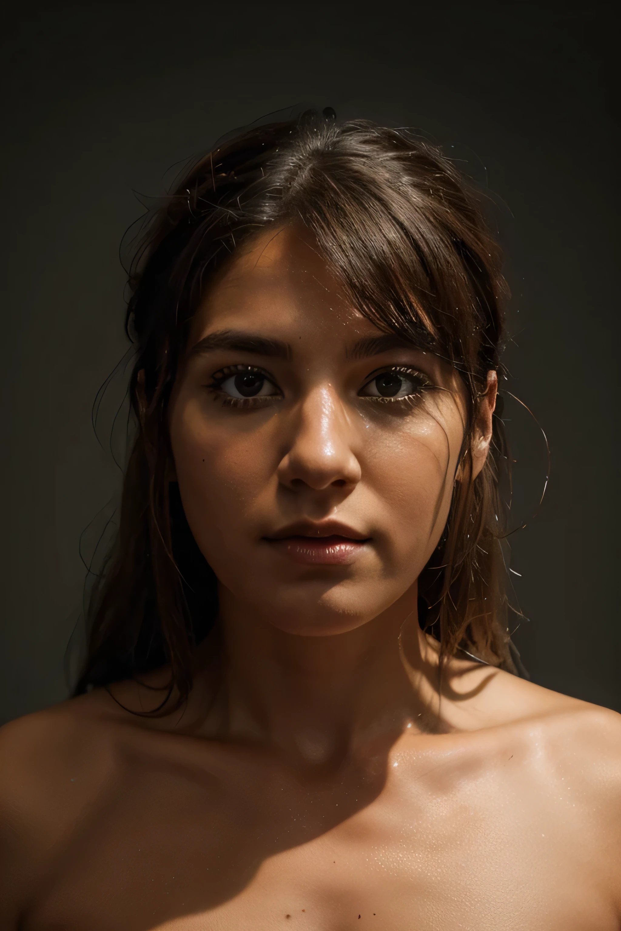 (photo brute, 4K, head of'artwork, high resolution, extremely complex) (realistic: 1.4), 1fille, brunette and blonde , petit defaut du visage , selfie from a smartphone