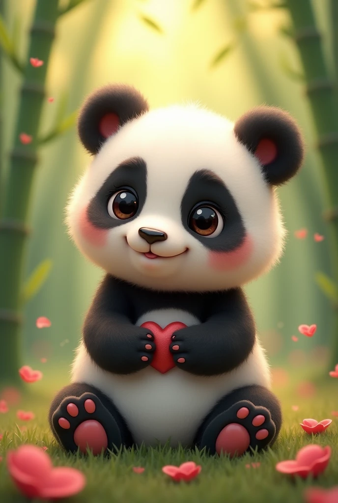 A female panda bear, showing that she is in love