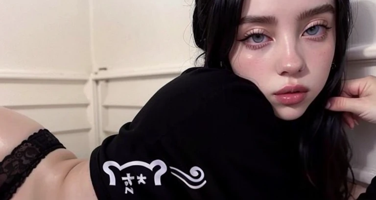Blonde woman with long hair and piercings posing for a photo., with long black hair, with long black hair, Perfect white hair girl, Ava Max, tifa lockhart with black hair, pale porcelain white skin, anime girl in real life,  with black hair, extremely black hair, very black hair, with long black hair, her hair is black