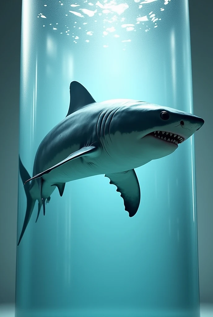 Create an image of a shark in a tube