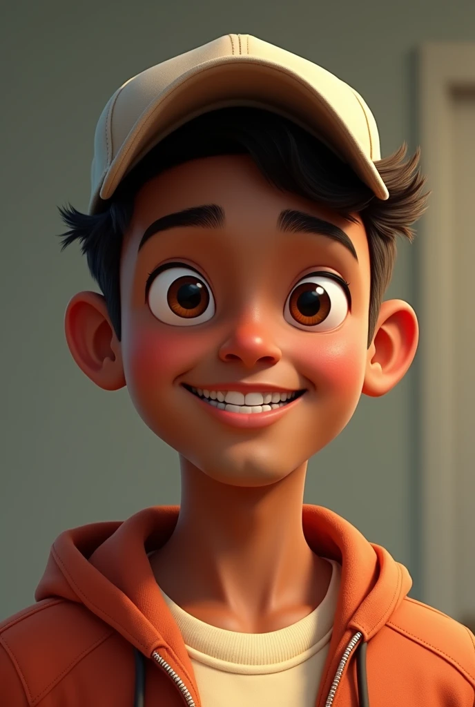 Chico is a cute dark-skinned guy wearing a cap.