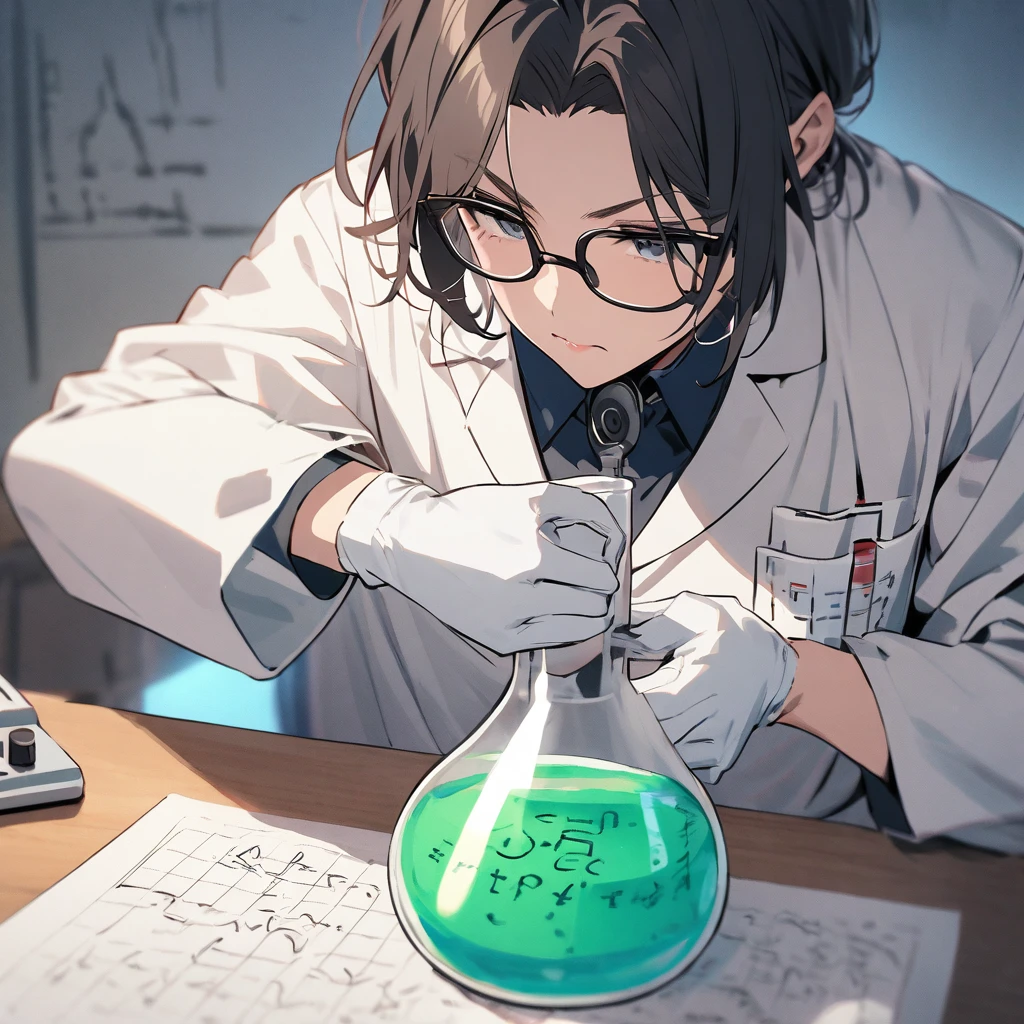 Scientist creating formula