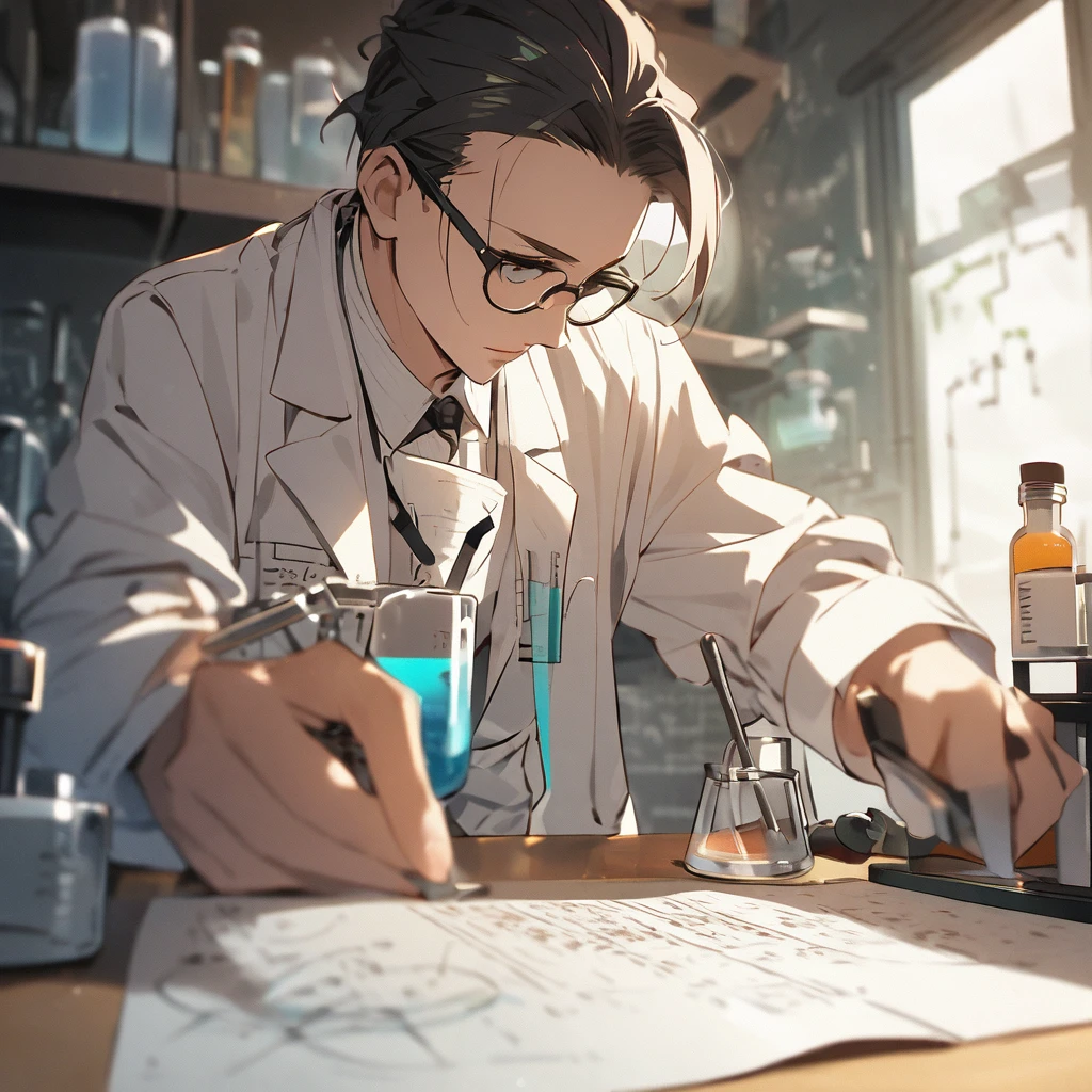 Scientist creating formula