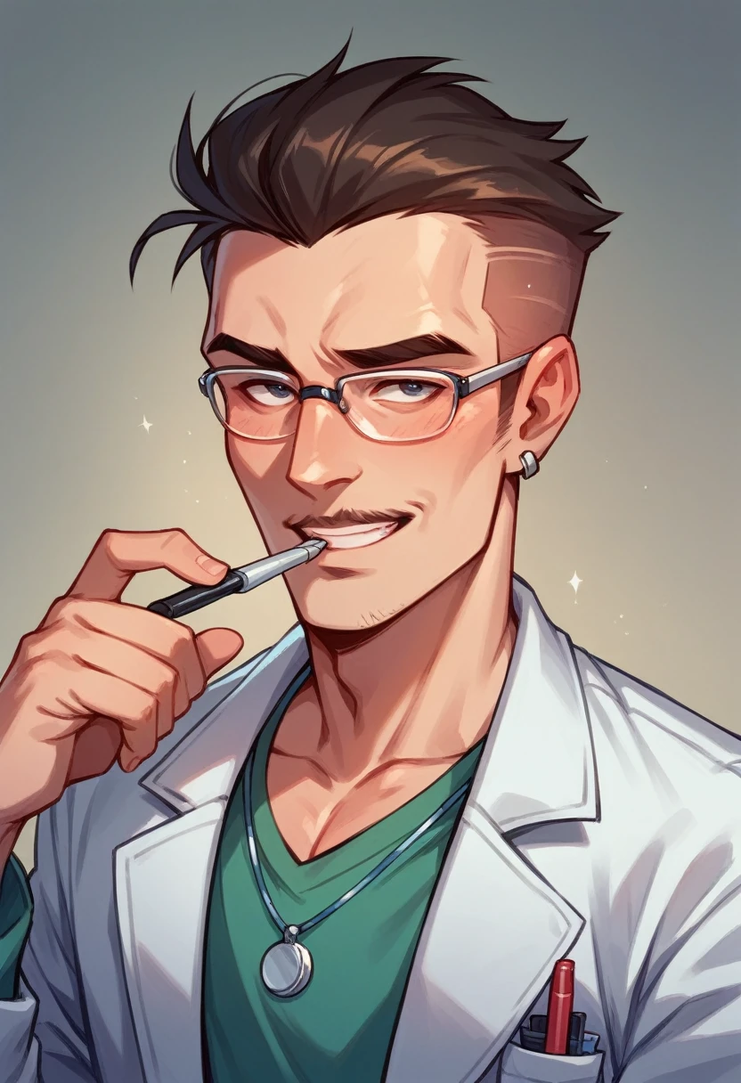 Doctor checking on patients dick