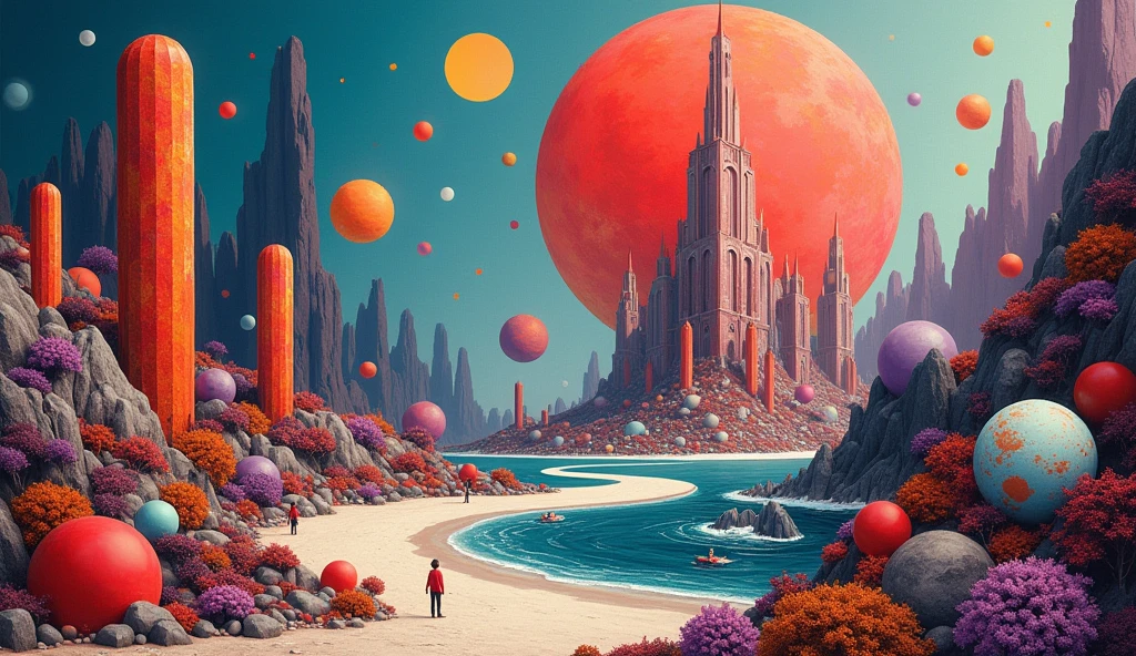 Todd Schorr's surrealism, surrealistic landscape , improvisation, spatial 7 dimensions,
((best quality, masterpiece)), complex parts, chaos, improvisation, 20th century, ((Todd Shorr style )),
extreme detail, deep plot drawing, /red:0.2/BLUE:0.2/chlorine:0.2/grey:0.2/lilac:0,2