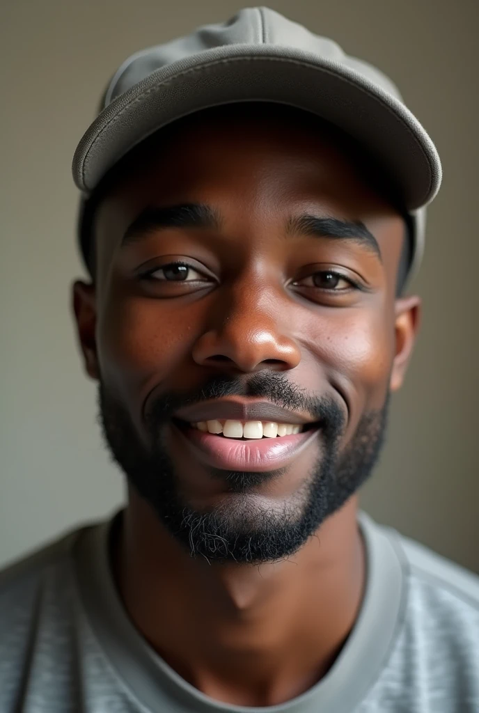 Cute dark-skinned guy with a cap and beard