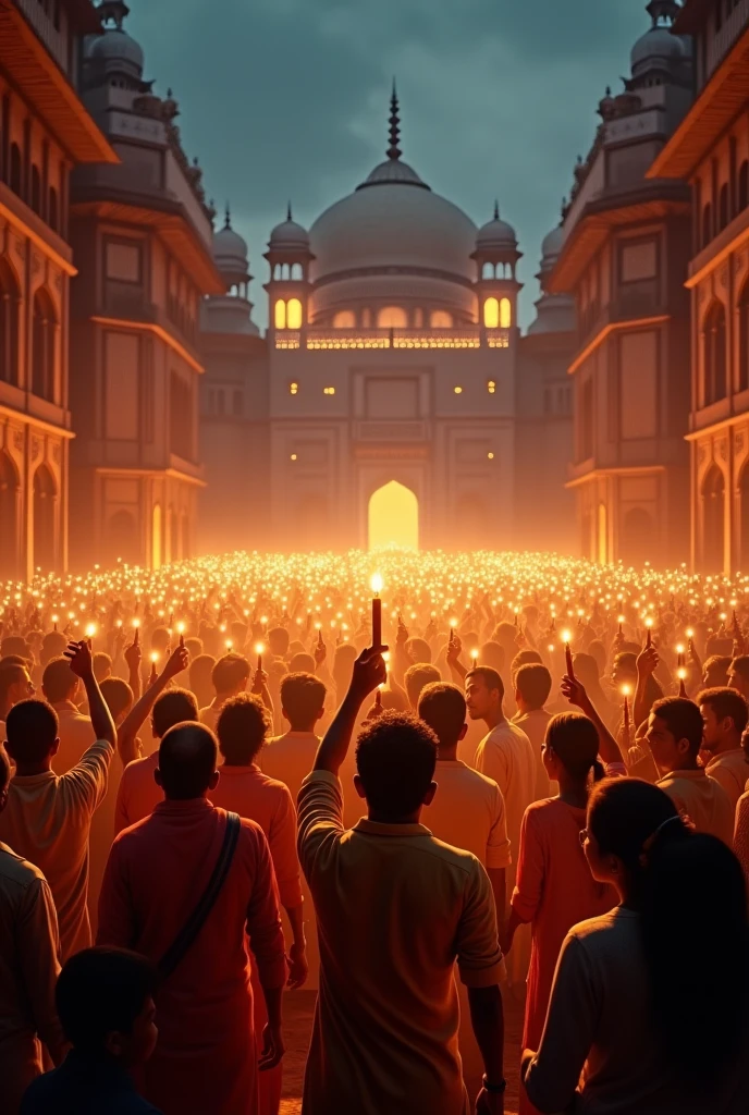 Indian independence day image with candle light