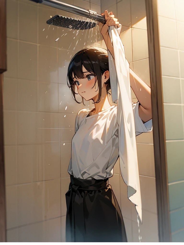 taking a shower