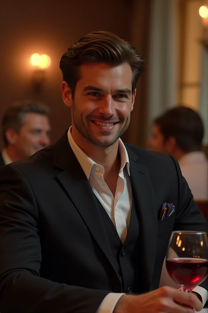 Confident man in a dating scenario