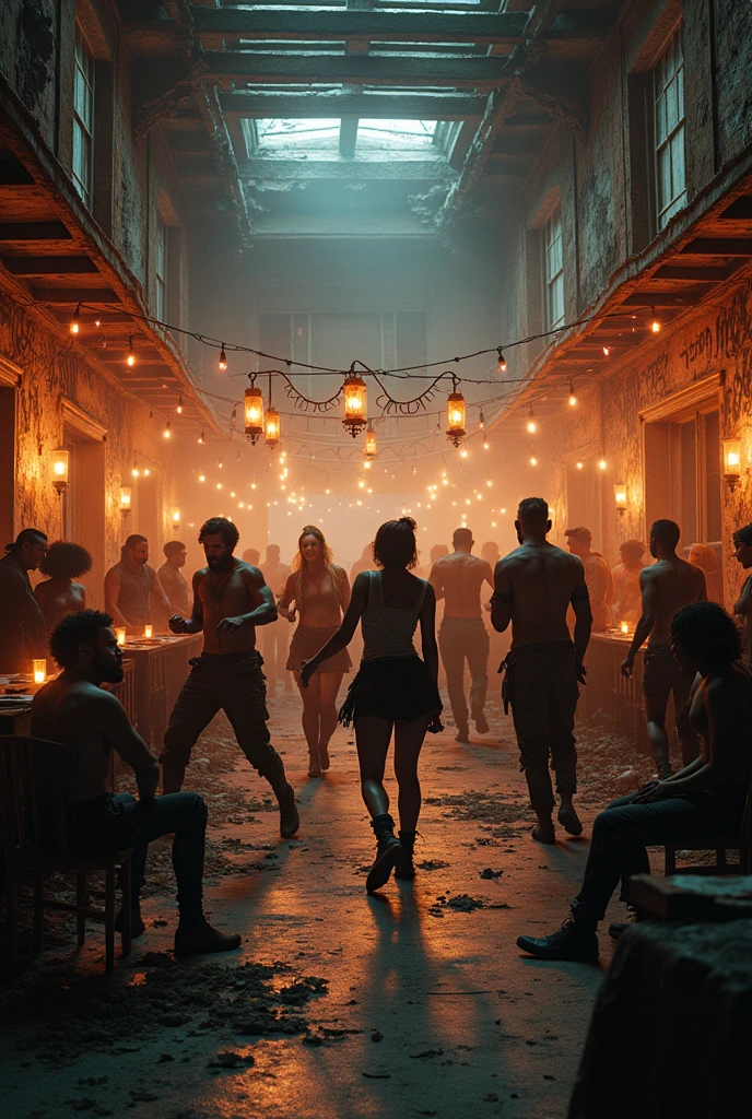 post apocalyptic party, regaeton, inside the house