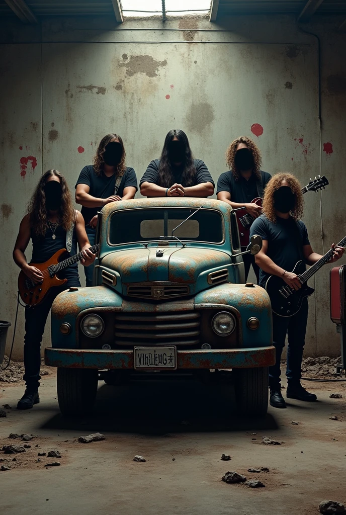  Guys with Character, Living in.Limit, Truck Metal Band , with a truck on it without faces 