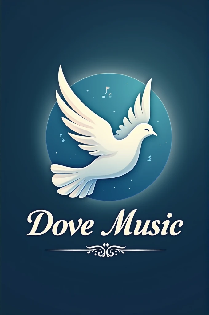 A music logo with the name : dove music
