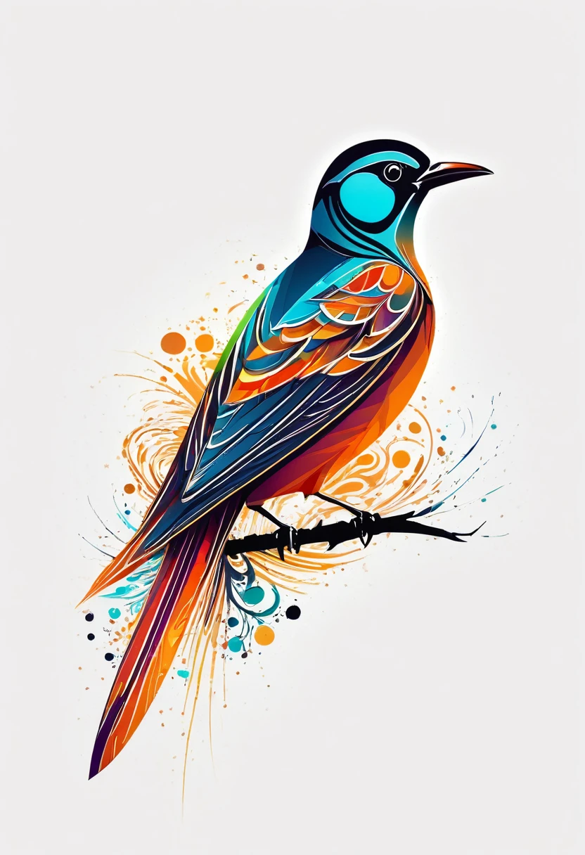 Generate a mesmerizing T-shirt image featuring a bird with an organic design style using SeaArt. Envision the bird with intricate patterns inspired by nature, blending seamlessly with abstract shapes. The color palette should evoke a sense of harmony and earthiness. Experiment with feather-like textures and fluid lines to create a visually striking composition. Aim for a balance between realism and artistic abstraction, allowing SeaArt's capabilities to shine in crafting a unique and captivating design.