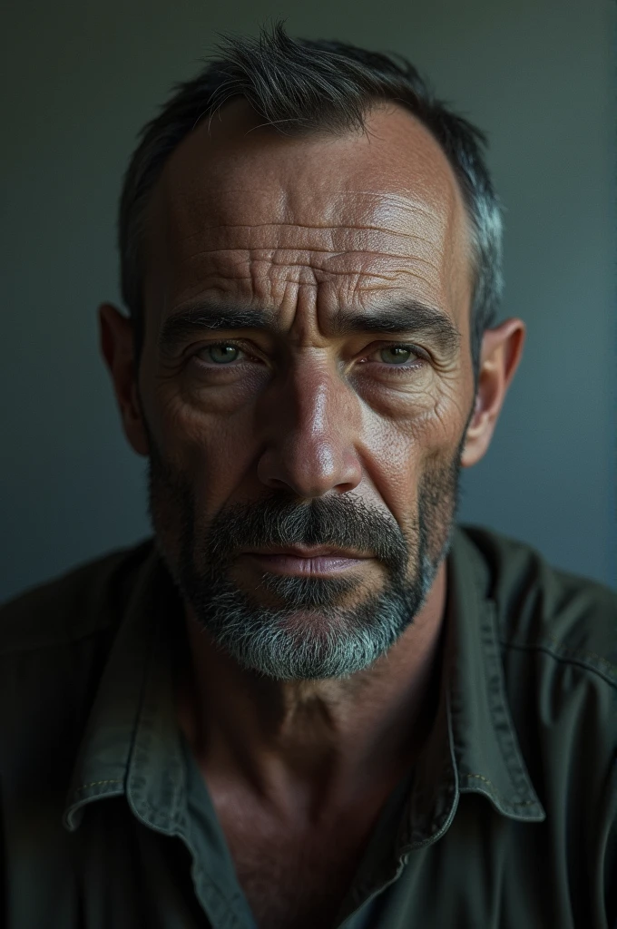 Realistic image of a lonely and sad man who has lost everything