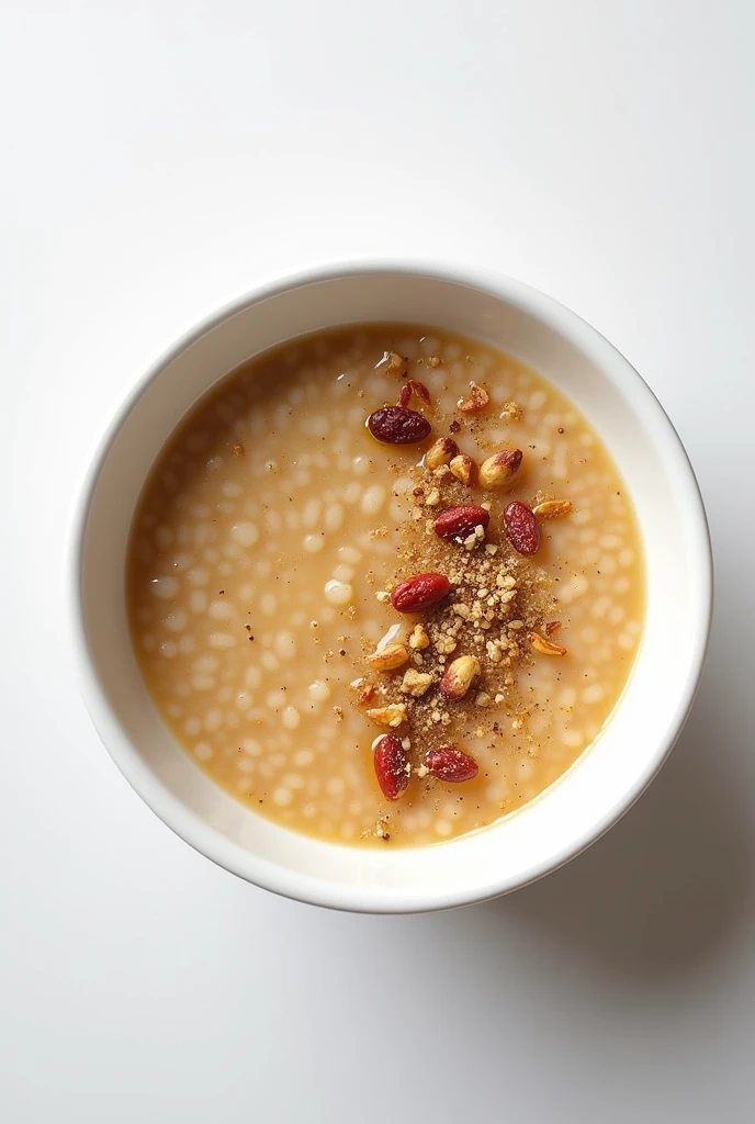 Continental tom brown porridge with white background