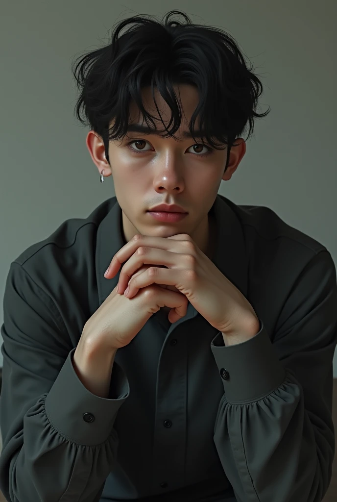 Realistic image of a young man alone and sad who has lost his love