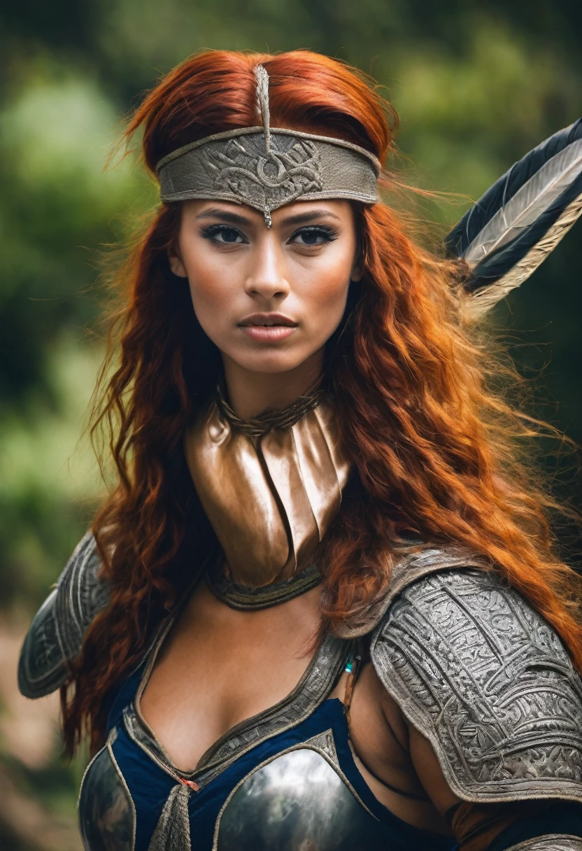 Brazilian warrior redhead woman