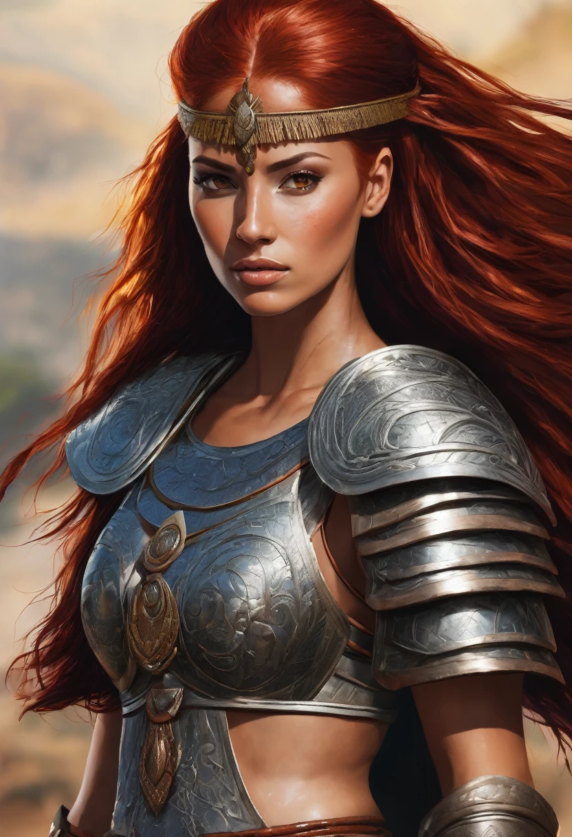 Brazilian warrior redhead woman