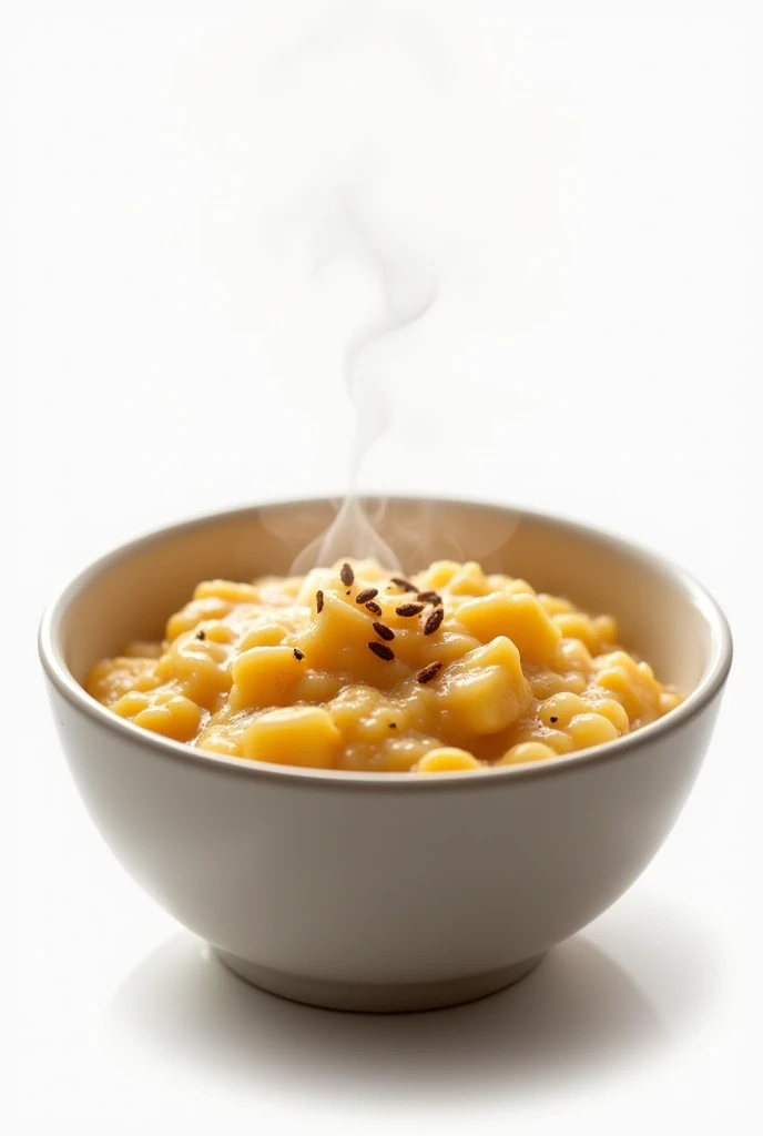 Local tom brown porridge with white background