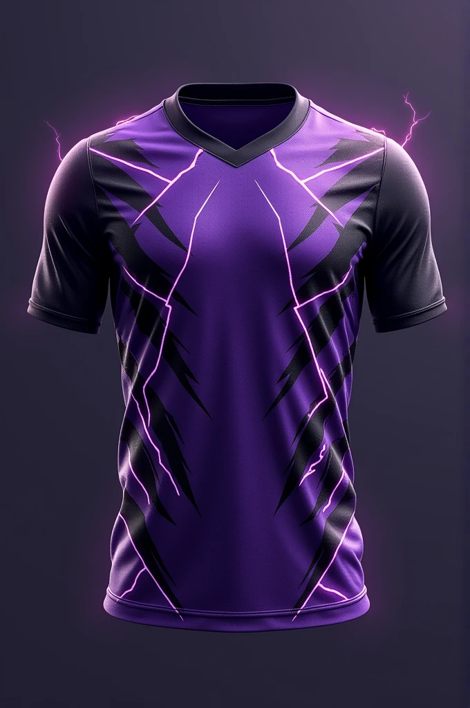 A purple and black football jersey with thunder designs