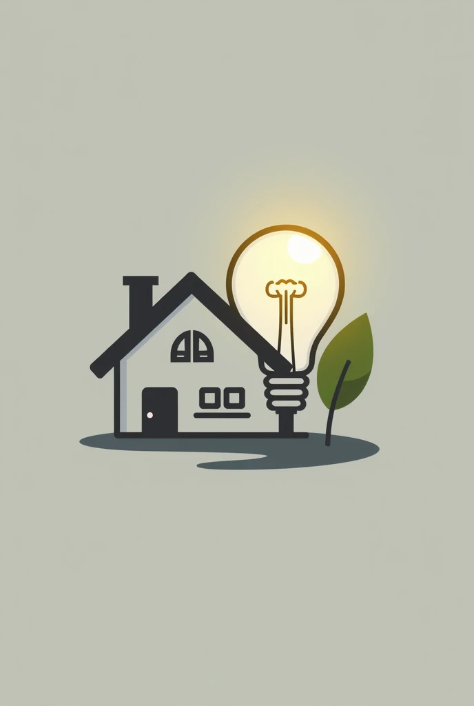 Create a logo with a house and an electrical service light bulb for a business with the initials AL