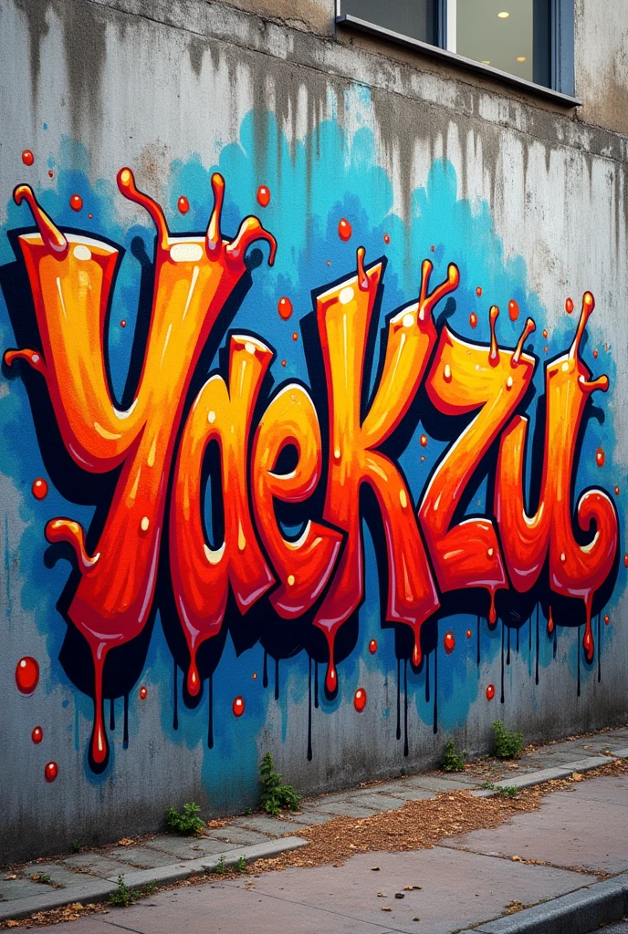 graffiti with the name yaekzu with style Throw-up
