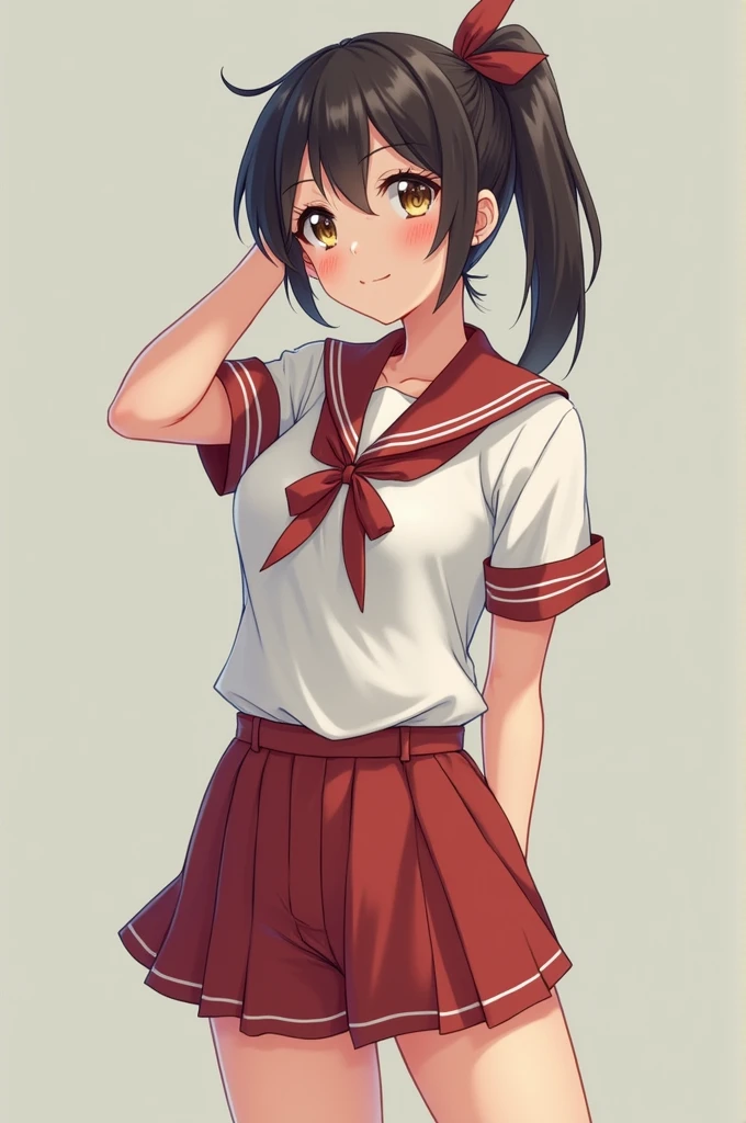 Generate a school girl without pants