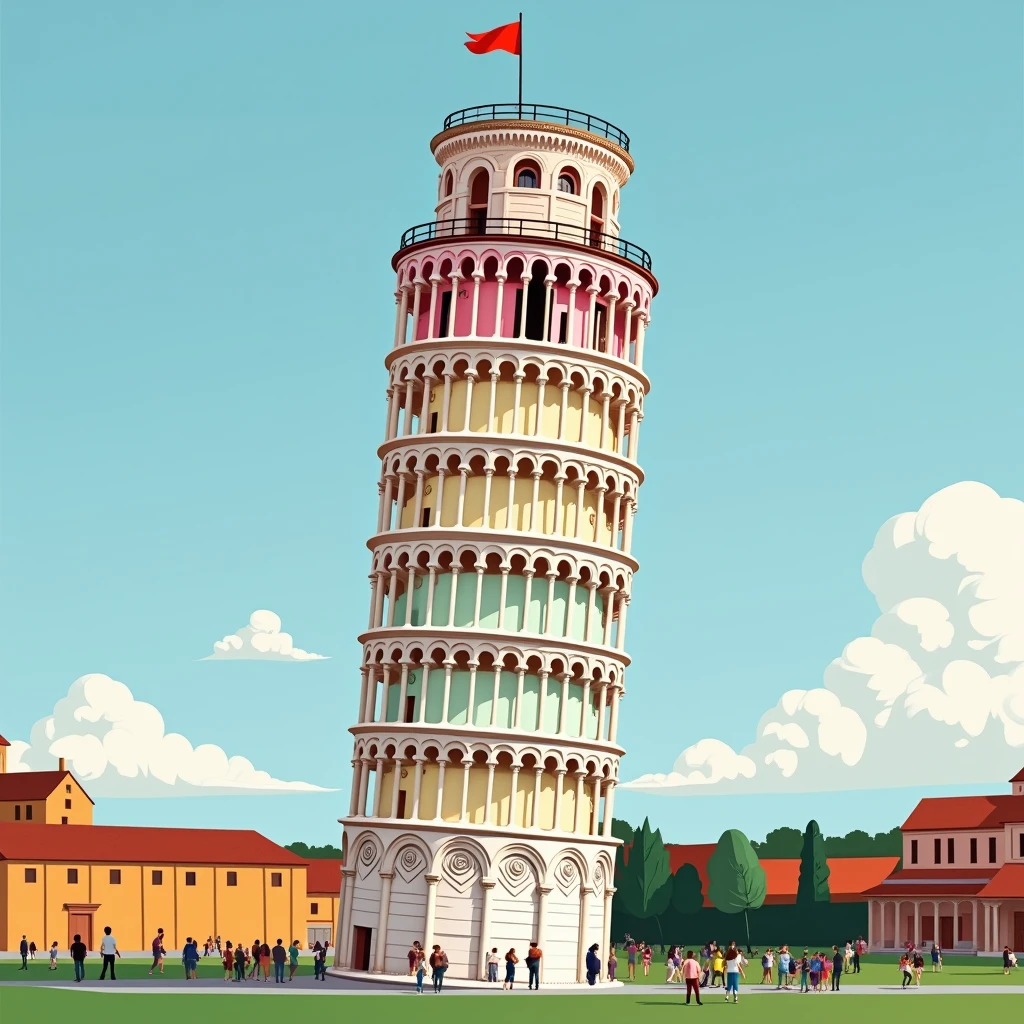 Tower of pisa looking like ice cream