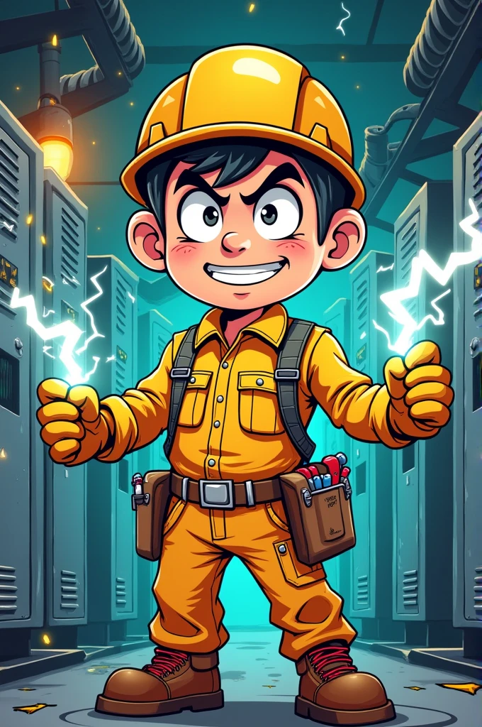 High voltage electrician cartoon
