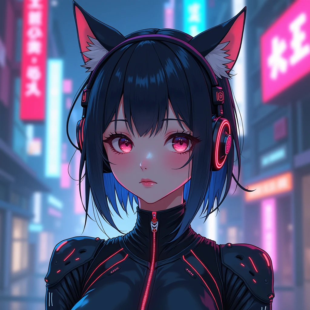 anime girl in futuristic outfit with cat ears and headphones, beautiful cyborg girl, cyberpunk anime digital art, cyberpunk anime girl mech, female cyberpunk anime girl, cyberpunk anime girl, beautiful cyborg girl, Perfect android girl, anime cyberpunk art, portrait anime space cadet girl, garota cyberpunk sonhadora, digital cyberpunk - anime art, girl with mecha cybernetic armor, beautiful cyberpunk girl