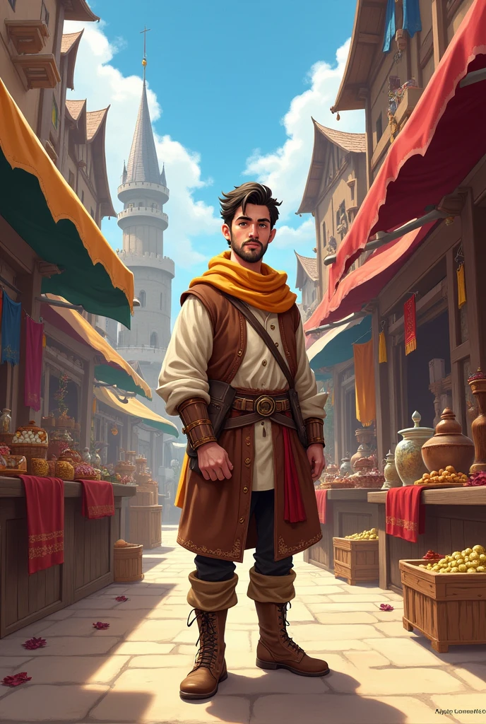 Anime, Medieval, Fantasy, Merchant, Male, Frontal, Young, American