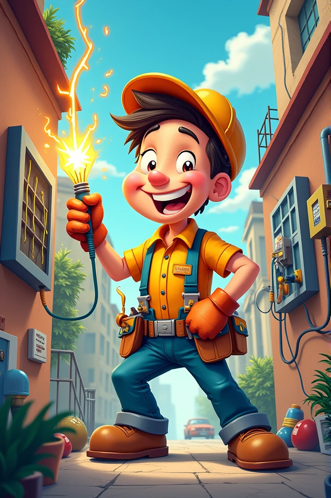 Cartoon Electrician 