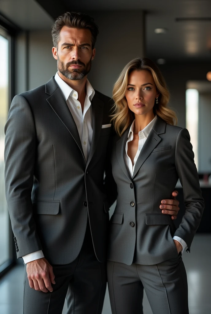 Confident man with woman