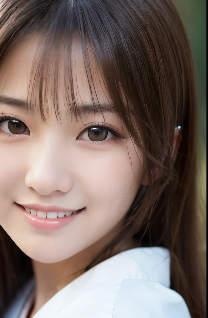 best quality, face focus, soft light, ultra high res, (photorealistic:1.4), RAW photo,(Shinozaki Ai), white skin, kawaii, 1 Japanese girl, solo, cute, (smile), (pupil, lights in the eyes), detailed beautiful face, Medium-sized breasts,(high resolution detail of human skin texture),(long hair),(portrait), upper body, white traditional kimono