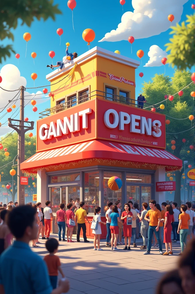 Fast food restaurant grand opening background