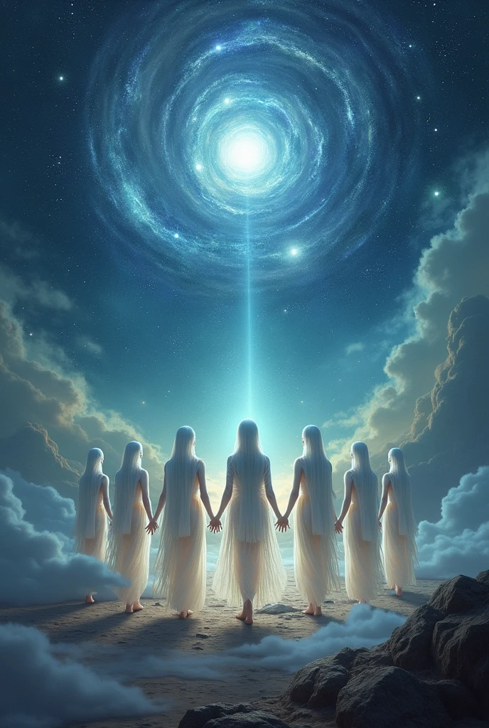 image of Arcturians contemplating the galaxies