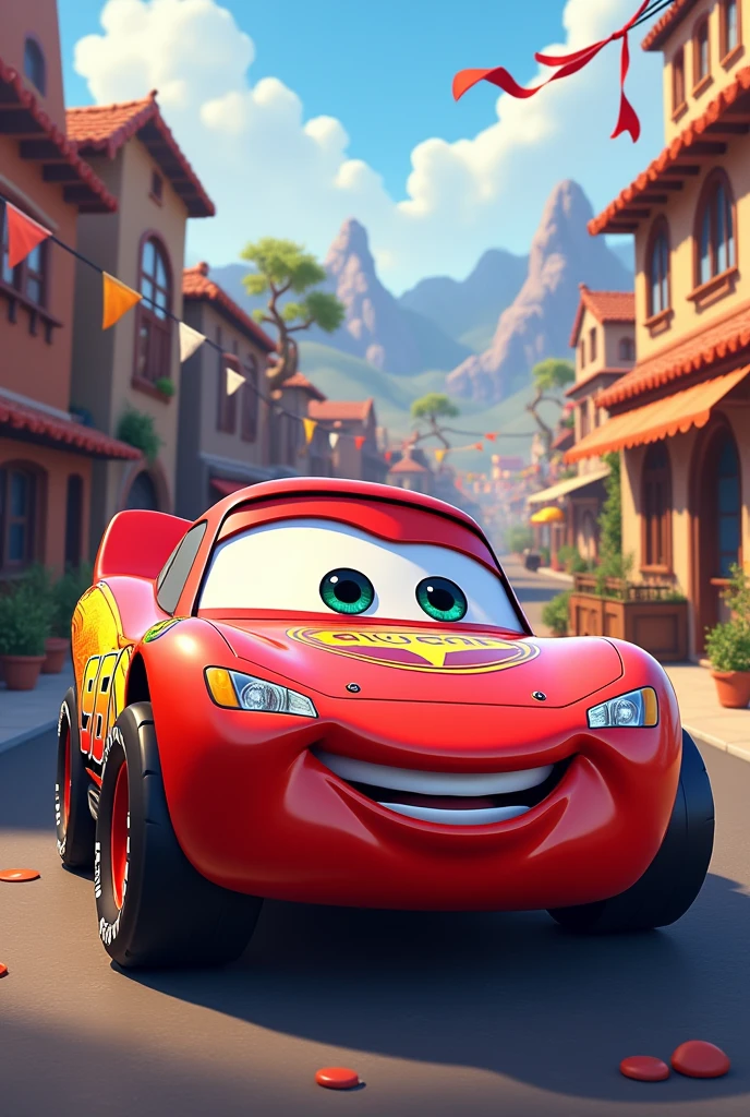 Birthday invitation card with the name Diego and Cars theme