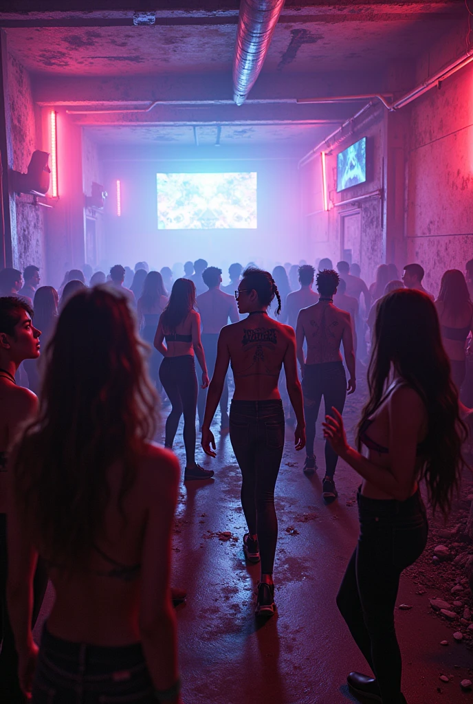 House Post apocalyptic party gay reggaeton, alien human