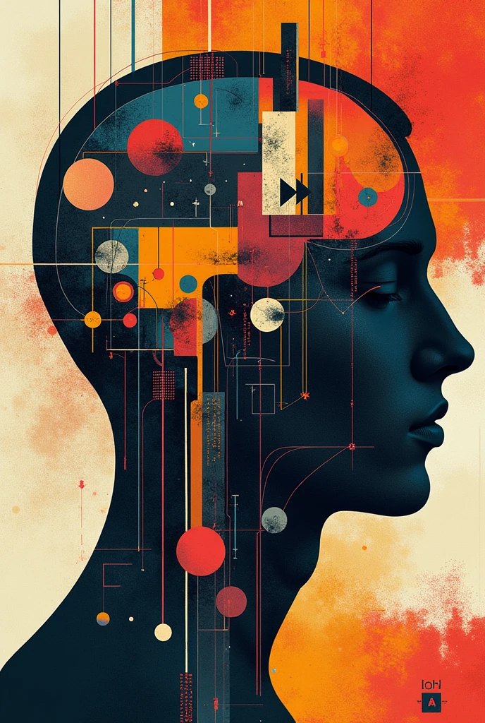 Image of totally abstract art that clearly represents this information, divided into the following items: Relationship between Psychology and Law, Analysis Perspectives, Relationship Challenges, Contributions of Legal Psychology, Perception Challenges, Contribution of Psychology to the Legal System, Definition of Psychology and its Relationship to Crime, History of Psychology Applied to Justice, Hugo Münsterberg and Legal Psychology, Development of Legal Psychology, Legal Psychology in Spain, Areas of Application of Legal Psychology Today, Crecimiento actual de la Legal Psychology in Spain, Evolution of the Concept of Legal Psychology, Diversity of Fields in Legal Psychology, Double Meaning of Legal Psychology, Twelve Areas of Application according to Soria (2005), Judicial Psychology, Criminology or Criminal Psychology, Forensic or Legal Psychology, Police Psychology, Penitentiary Psychology, Military Psychology, Criminological Psychology, Distinción entre Psicología Jurídica y Judicial Psychology, Definitions of Legal Psychology, Wide Scope of Legal Psychology, Areas of Study within Legal Psychology, Psychology in the Legal Process, Social Factors in the Judicial Process, Critique of Judicial Objectivity, Psychology as an Ideological Apparatus of the State, Challenges and Future Fields of Study. Legal Psychology merges psychology and law to understand how the human mind interacts with the laws. Examines individuals, legal groups and institutions, Improving justice and efficiency. Faces challenges from fundamental differences and misperception, but contributes to the evaluation of witnesses, Court decisions and rehabilitation. From its beginnings with Münsterberg to its current evolution, The field covers various areas, including forensic psychology, criminal and penitentiary, and continues to grow in Spain.