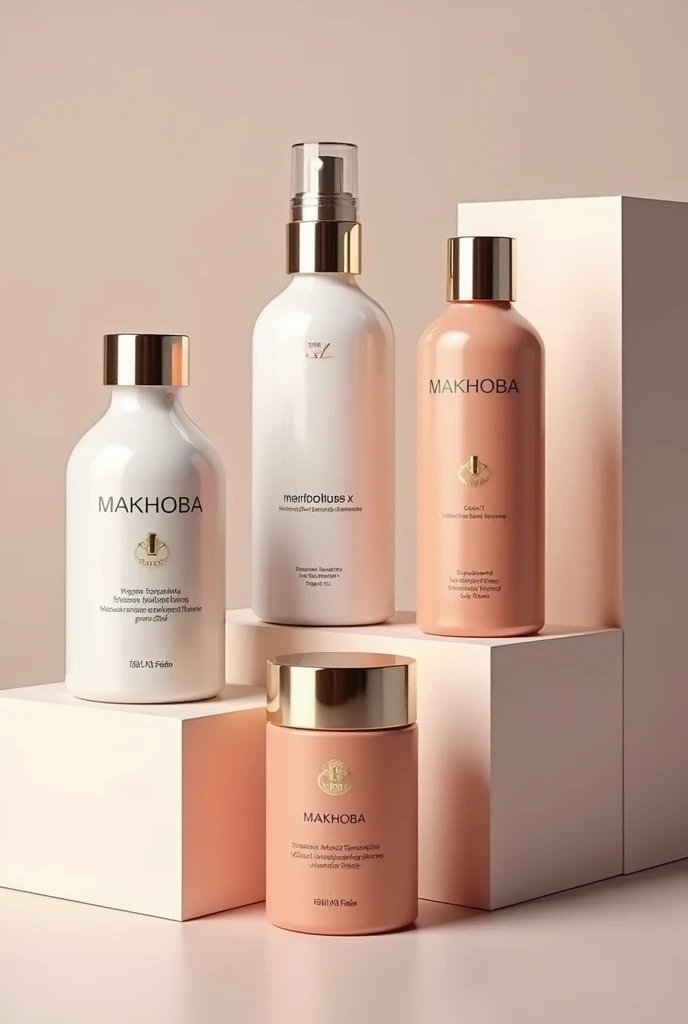 Generate skin care products from the "MAKHOBA" brand , consisting of salicylic acid and glycolic acid and niacinamide acid and facial cleanser, serum, moisturizer SPF, facial scrub, sensitive skin soap, an instant working Benzoyl peroxide solution 3 day solution, a acne scar mask for 1 week , lip scrubs , lip glosses and toners , make it a luxurious brand with elegance.