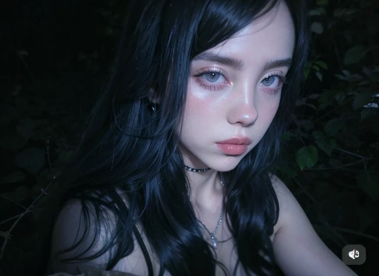 Blonde woman with long hair and piercings posing for a photo., with long black hair, with long black hair, Perfect white hair girl, Ava Max, tifa lockhart with black hair, pale porcelain white skin, anime girl in real life, with black hair, extremely black hair, very black hair, with long black hair, her hair is black